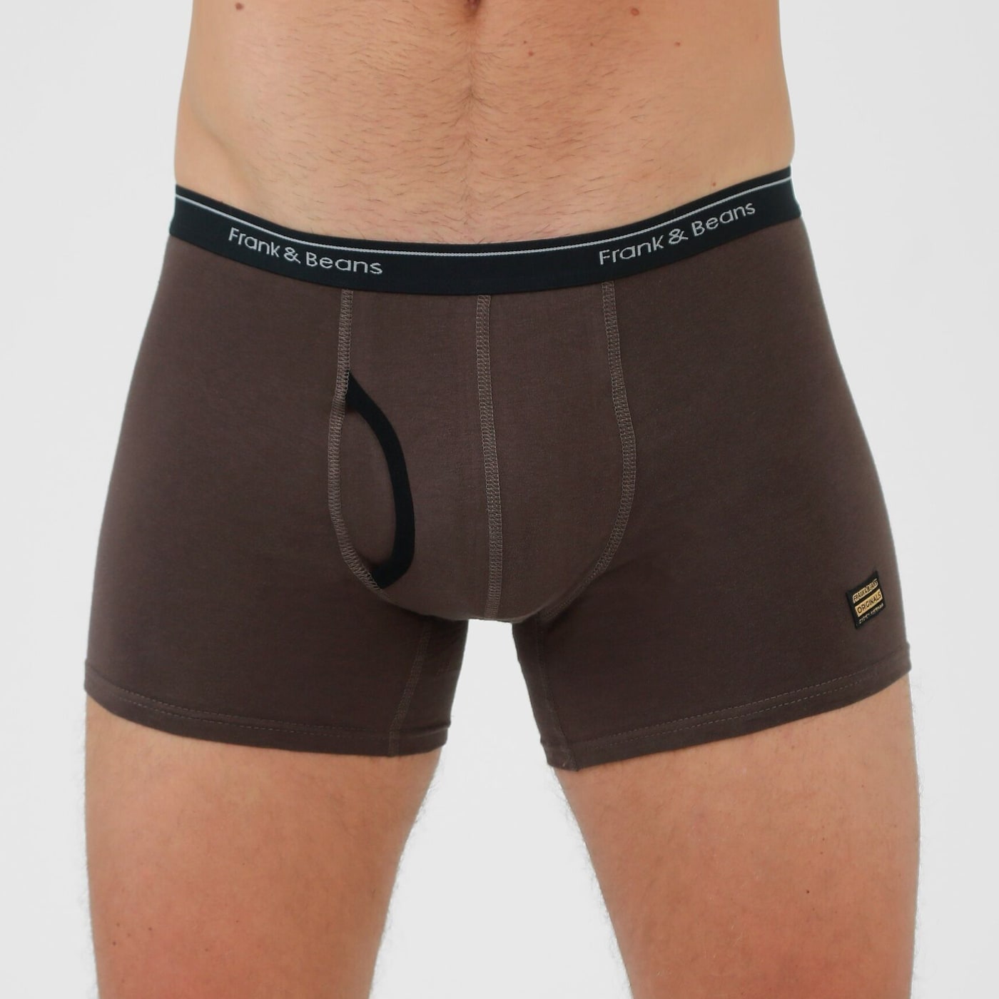 brown boxer briefs cotton front detail