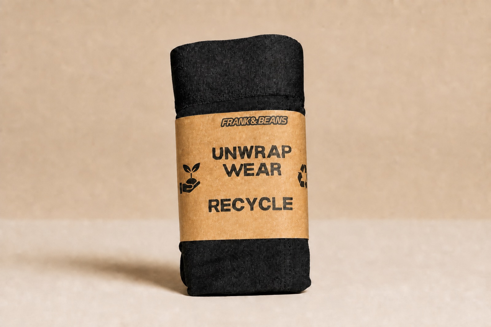 Frank and Beans underwear wrapped in a recyclable cardboard sleeve
