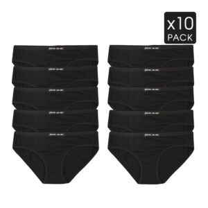 10 Black Pack Frank and Beans Underwear Womens Bikini Brief S M L XL XXL