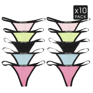 10 Mix Colour Pack Frank and Beans Underwear Womens G String S M L XL XXL