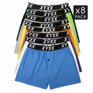 8 Pack XYXX Underwear Mens 100% Cotton Boxer Shorts Mix Colours