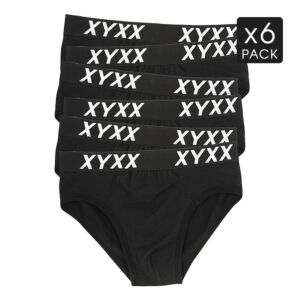 6 Pack XYXX Underwear Mens Briefs Undies Jocks S M L XL XXL - Black Brief